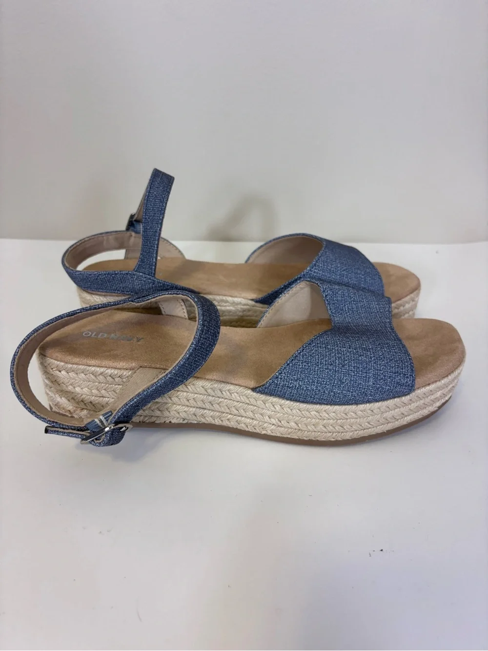 Old Navy Blue Espadrille Platform Sandals 9